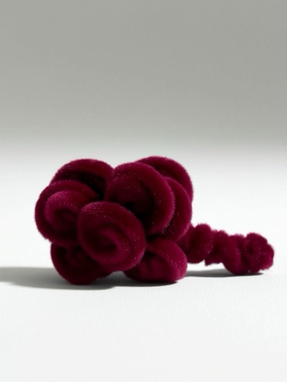 Velvet Rose Cluster Hair Clip - Burgundy